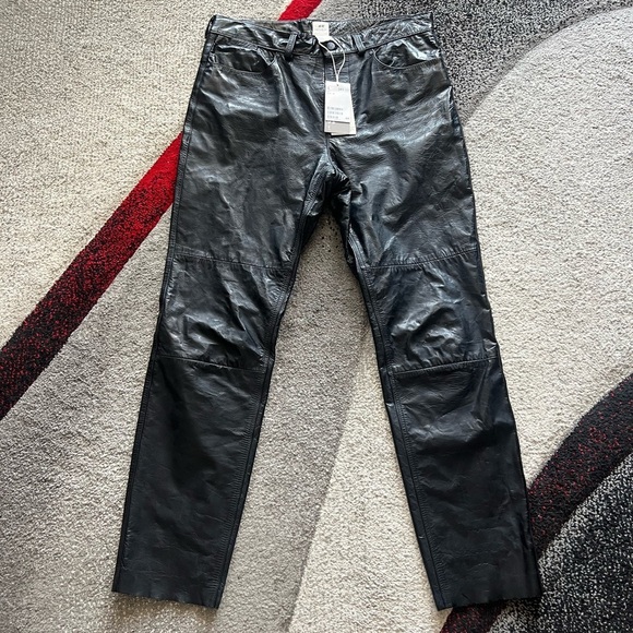 H&M Studio A/W 2017 Black Leather Jeans - Picture 1 of 5